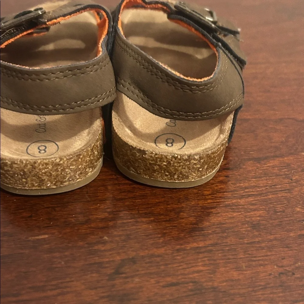 Cat & Jack Brown Sandals with Orange Accents